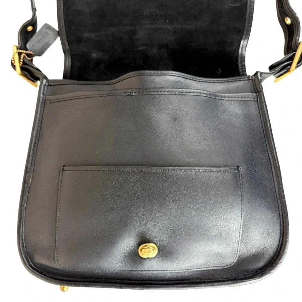 Vintage|COACH|Stewardess 9525 New York City Black Leather Purse Paperwork Tag